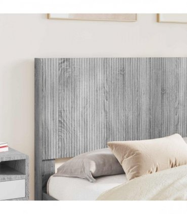 vidaXL Bed Frame with Storage and Headboard Grey Sonoma 140 x 200 cm