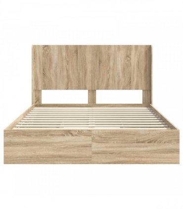 vidaXL Bed Frame with Storage and Headboard 2 pcs Sonoma Oak