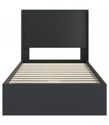 vidaXL Bed Frame with Storage and Headboard Black 90 x 190 cm