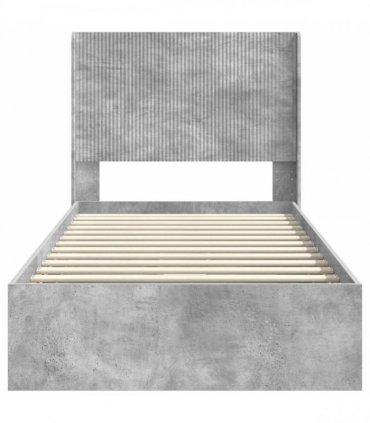 vidaXL Bed Frame with Storage and Headboard Concrete Grey 90 x 190 cm