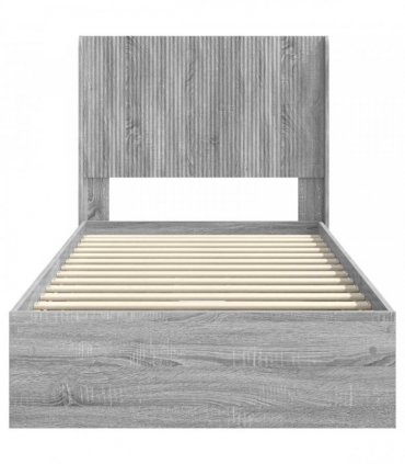 vidaXL Bed Frame with Storage and Headboard 2 pcs Grey Sonoma