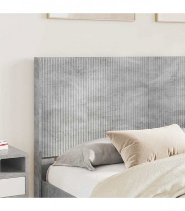 vidaXL Bed Frame with Storage and Headboard Concrete Grey