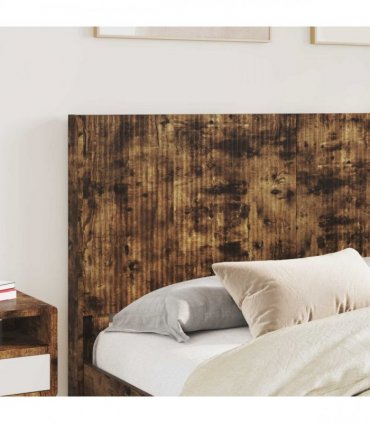 vidaXL Bed Frame with Storage and Headboard Smoked Oak Engineered Wood