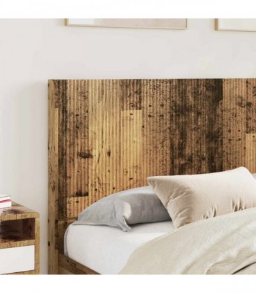 vidaXL Bed Frame with Storage and Headboard Old wood Engineered Wood
