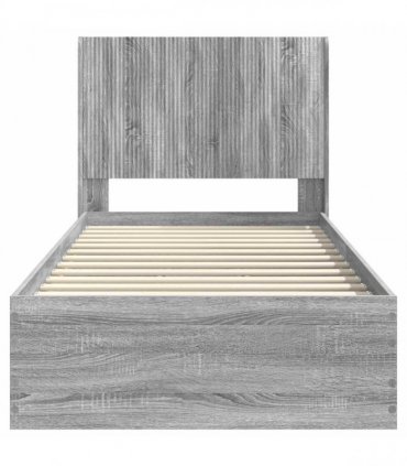 vidaXL Bed Frame with Storage and Headboard Grey Sonoma