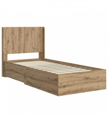 vidaXL Bed Frame with Storage and Headboard Artisan Oak