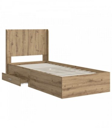 vidaXL Bed Frame with Storage and Headboard Artisan Oak