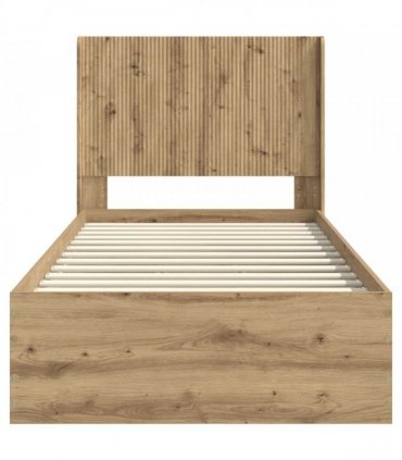 vidaXL Bed Frame with Storage and Headboard Artisan Oak