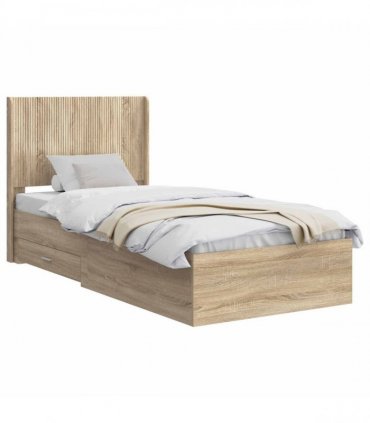 vidaXL Bed Frame with Storage and Headboard Sonoma Oak Engineered Wood