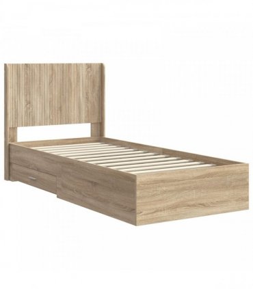 vidaXL Bed Frame with Storage and Headboard Sonoma Oak Engineered Wood