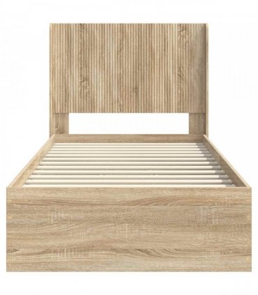 vidaXL Bed Frame with Storage and Headboard Sonoma Oak Engineered Wood