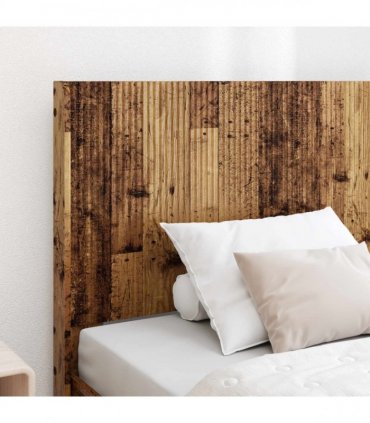 vidaXL Bed Frame with Storage and Headboard Old Wood 90 x 190 cm