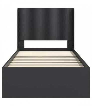 vidaXL Bed Frame with Storage and Headboard Black 75 x 190 cm