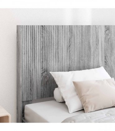 vidaXL Bed Frame with Storage and Headboard Grey Sonoma 75 x 190 cm