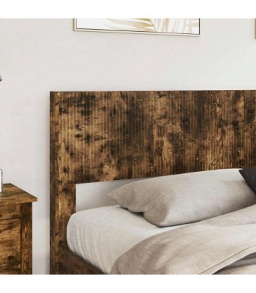 vidaXL Bed Frame with Storage and Headboard 2 pcs Smoked Oak