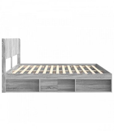 vidaXL Bed Frame with Storage and Headboard 2 pcs Grey Sonoma