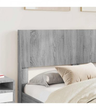 vidaXL Bed Frame with Storage and Headboard Grey Sonoma 150 x 200 cm