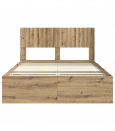 vidaXL Bed Frame with Storage and Headboard Artisan Oak 140 x 190 cm
