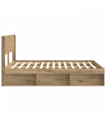 vidaXL Bed Frame with Storage and Headboard Artisan Oak 120 x 200 cm