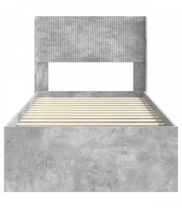 vidaXL Bed Frame with Storage and Headboard Concrete Grey 100 x 200 cm