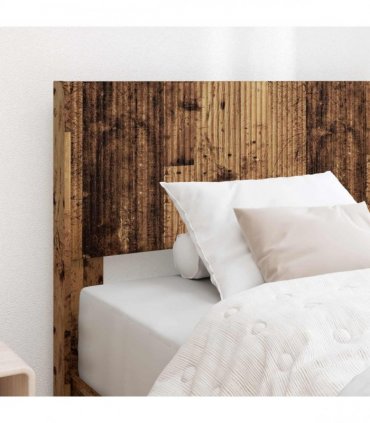 vidaXL Bed Frame with Storage and Headboard Old Wood 100 x 200 cm