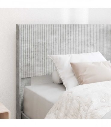 vidaXL Bed Frame with Storage and Headboard Concrete Grey 90 x 200 cm