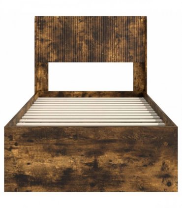 vidaXL Bed Frame with Storage and Headboard Smoked Oak 90 x 200 cm