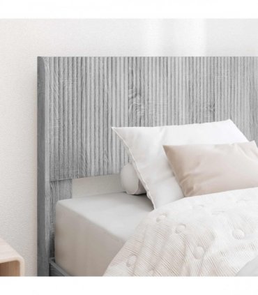 vidaXL Bed Frame with Storage and Headboard Grey Sonoma 90 x 200 cm