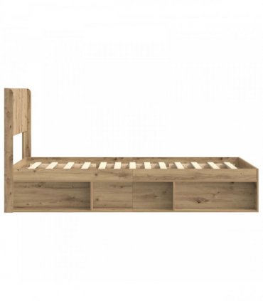 vidaXL Bed Frame with Storage and Headboard Artisan Oak 90 x 200 cm