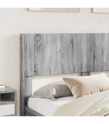 vidaXL Bed Frame with Storage and Headboard Grey Sonoma 150 x 200 cm