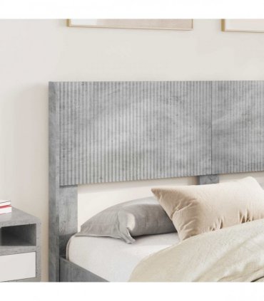 vidaXL Bed Frame with Storage and Headboard Concrete Grey 140 x 200 cm