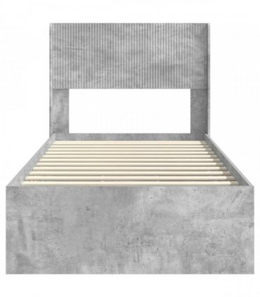vidaXL Bed Frame with Storage and Headboard Concrete Grey 90 x 200 cm