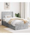 vidaXL Bed Frame with Storage and Headboard Concrete Grey 100 x 200 cm
