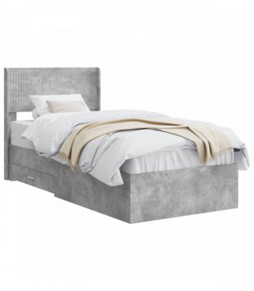 vidaXL Bed Frame with Storage and Headboard Concrete Grey 100 x 200 cm