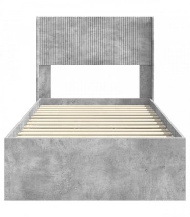 vidaXL Bed Frame with Storage and Headboard Concrete Grey 100 x 200 cm