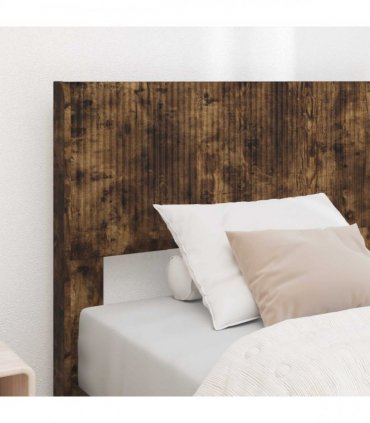 vidaXL Bed Frame with Storage and Headboard Smoked Oak 100 x 200 cm