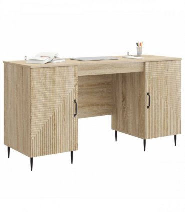 vidaXL Desk Sonoma Oak 142.5 x 50 x 75 cm Engineered Wood