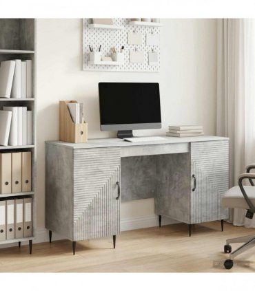vidaXL Desk Concrete Grey 142.5 x 50 x 75 cm Engineered Wood