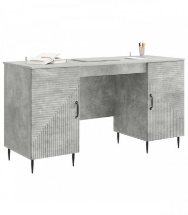 vidaXL Desk Concrete Grey 142.5 x 50 x 75 cm Engineered Wood