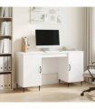 vidaXL Desk High Gloss White 142.5 x 50 x 75 cm Engineered Wood