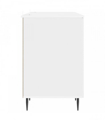 vidaXL Desk High Gloss White 142.5 x 50 x 75 cm Engineered Wood