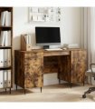 vidaXL Desk Smoked Oak 142.5 x 50 x 75 cm Engineered Wood