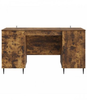 vidaXL Desk Smoked Oak 142.5 x 50 x 75 cm Engineered Wood