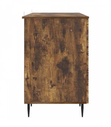vidaXL Desk Smoked Oak 142.5 x 50 x 75 cm Engineered Wood