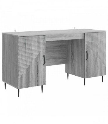 vidaXL Desk Grey Sonoma 142.5 x 50 x 75 cm Engineered Wood