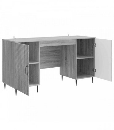 vidaXL Desk Grey Sonoma 142.5 x 50 x 75 cm Engineered Wood