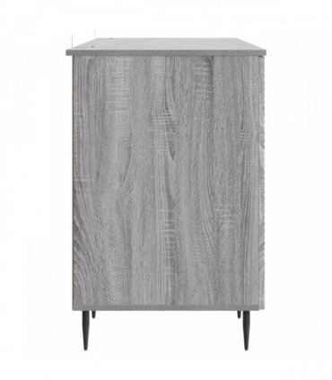 vidaXL Desk Grey Sonoma 142.5 x 50 x 75 cm Engineered Wood