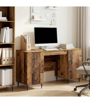 vidaXL Desk Old Wood 142.5 x 50 x 75 cm Engineered Wood