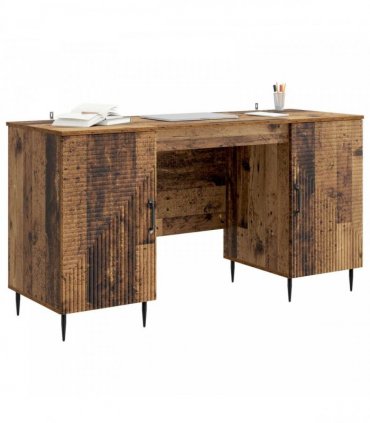 vidaXL Desk Old Wood 142.5 x 50 x 75 cm Engineered Wood