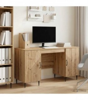 vidaXL Desk Artisan Oak 142.5 x 50 x 75 cm Engineered Wood